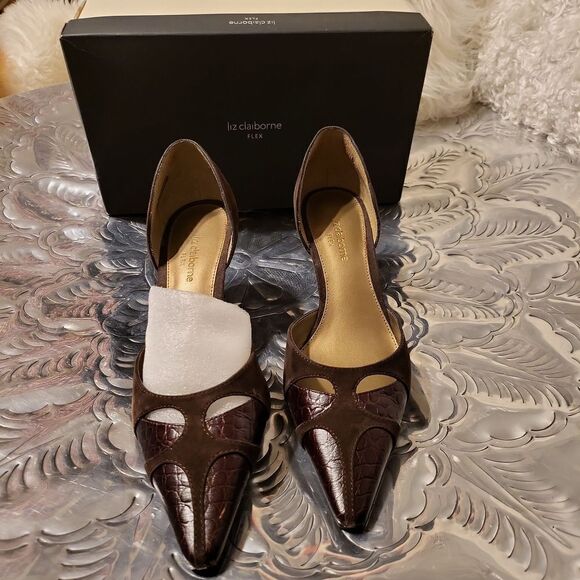 Liz Claiborne espresso/DK.BROWN KIDSUEDE/MILANO SZ.9 - Picture 1 of 7